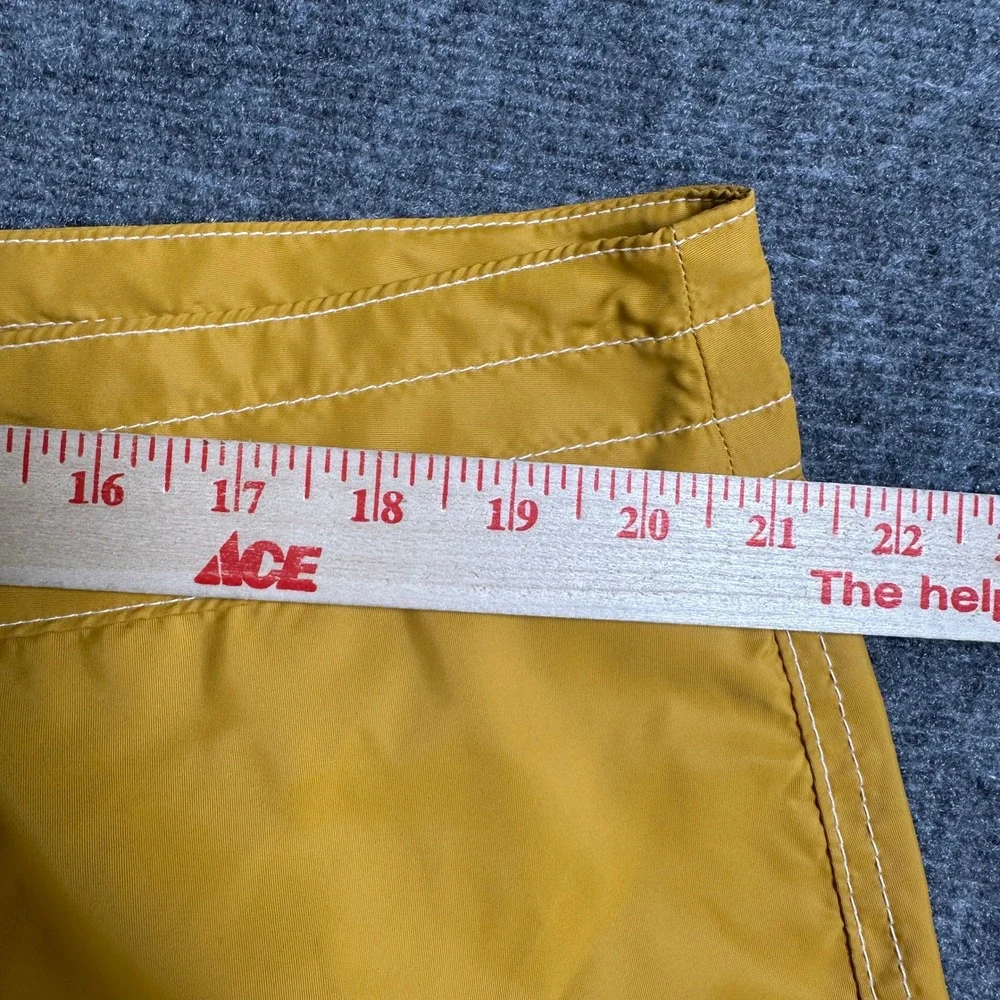 Birdwell Beach Britches Board Shorts Mustard Yellow Mens 40 Surf Trunks USA Made